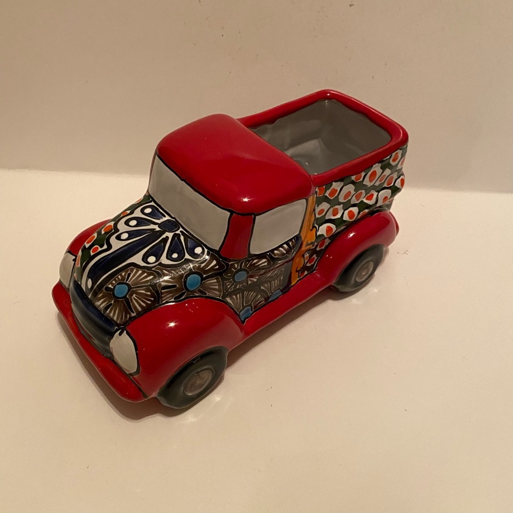Talavera Truck Planter Pot Hand Painted Home Decor Mexican Pottery Multicolor 9” - Picture 4 of 6